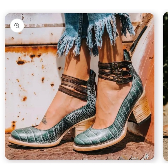 Freebird by Steven Shoes - Freebird by Steven Randi in turquoise Croc-Embossed Heels